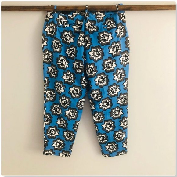 Lane Bryant Lena Modernist Blue Floral Ankle Pant Stretch Cotton Blend Sz 14 NWT - Picture 5 of 16